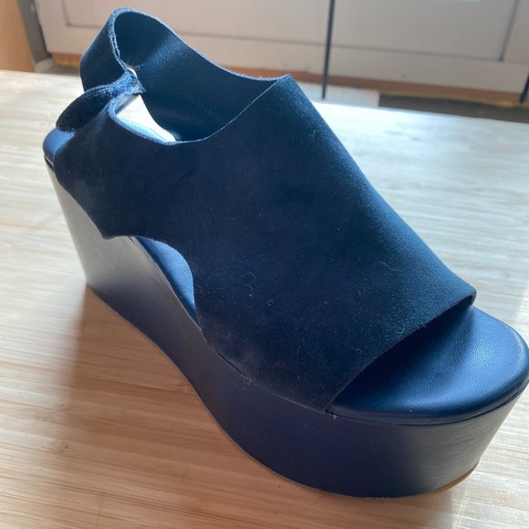 COS Blue Suede Platform Sandals - Picture 2 of 7
